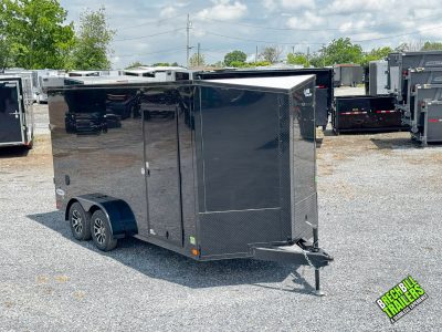 Look Element  SE Flat Top Sloped V-Nose Enclosed Trailer 7x16 (K-SE8416-070) Black Trim