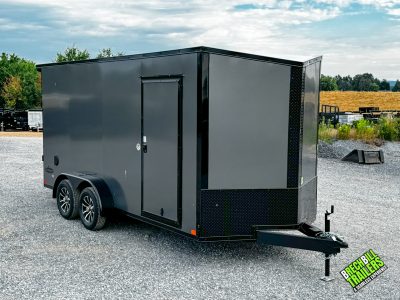 Look Element  SE Flat Top Sloped V-Nose Enclosed Trailer 7x16 (K-SE8416-070) Black Trim