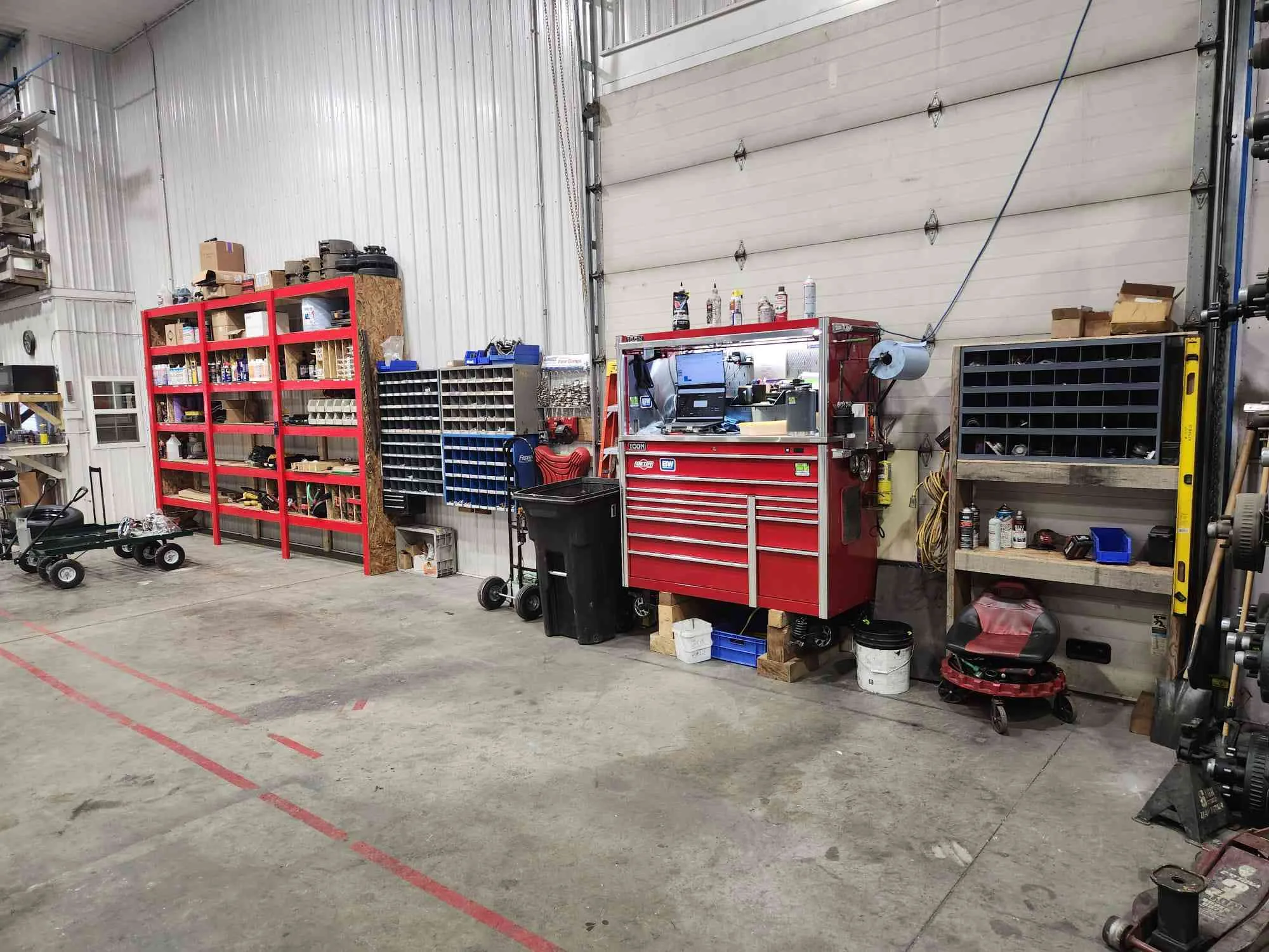 Inside the Brechbill Trailers service shop