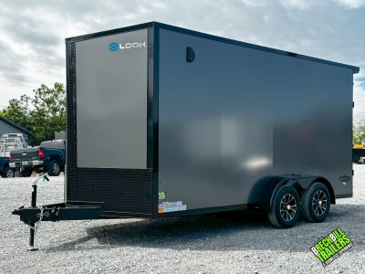 Look Element  SE Flat Top Sloped V-Nose Enclosed Trailer 7x16 (K-SE8416-070) Black Trim