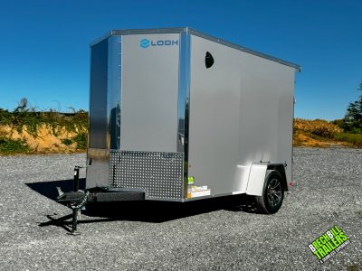 Look ST DLX Flat Top V-Nose 3K Enclosed Trailer 6x10 (K-DX7210-030) Silver