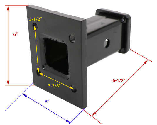 thumbnail image 2 of Buyers Products 1804055 Bolt-On Receiver Tube – 2 Inch, 20,000 Lb Tow Capacity – Steel, Black 2 of 3