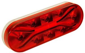 Optronics 6" Oval L.E.D. Light Guide - Red Lens (STL602RB) - Single