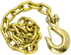 Fulton Safety Chains Safety Chain, Grade 70, 5/16 x 42-Inch with 5/16-Inch Clevis Hook