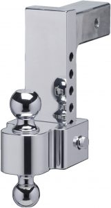 Fastway Flash 42-00-2825 E Series HD Adjustable Aluminum Ball Mount with 8 Inch Drop, 2.5 Inch Shank, and Chrome Plated Balls