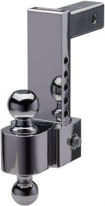 Fastway Flash 42-00-2800 E Series Adjustable Aluminum Ball Mount with 8 Inch Drop, 2 Inch Shank, and Chrome Plated Balls