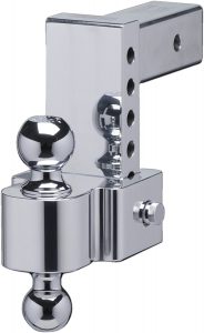 Fastway Flash 42-00-2625 E Series HD Adjustable Aluminum Ball Mount with 6 Inch Drop, 2.5 Inch Shank, and Chrome Plated Balls