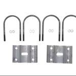 U-Bolt Kit, 10K Heavy Duty for 5" Round Axle Tube, 5/8"-11 Rod Diameter, 8 7/8" Long, Plain Finish