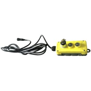 Handheld remote control switch with lock feature for RAM hydraulic trailer jack